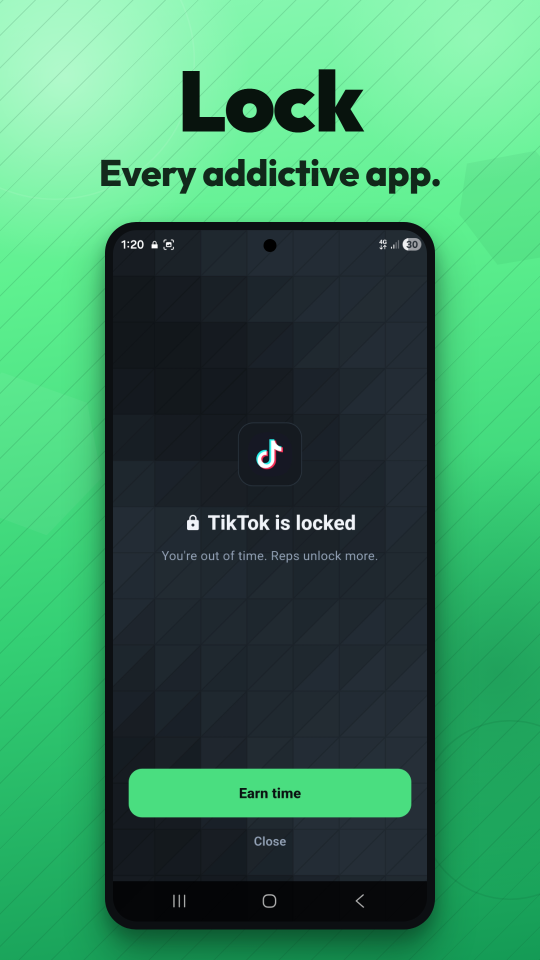 GainLock blocked TikTok intercept screen