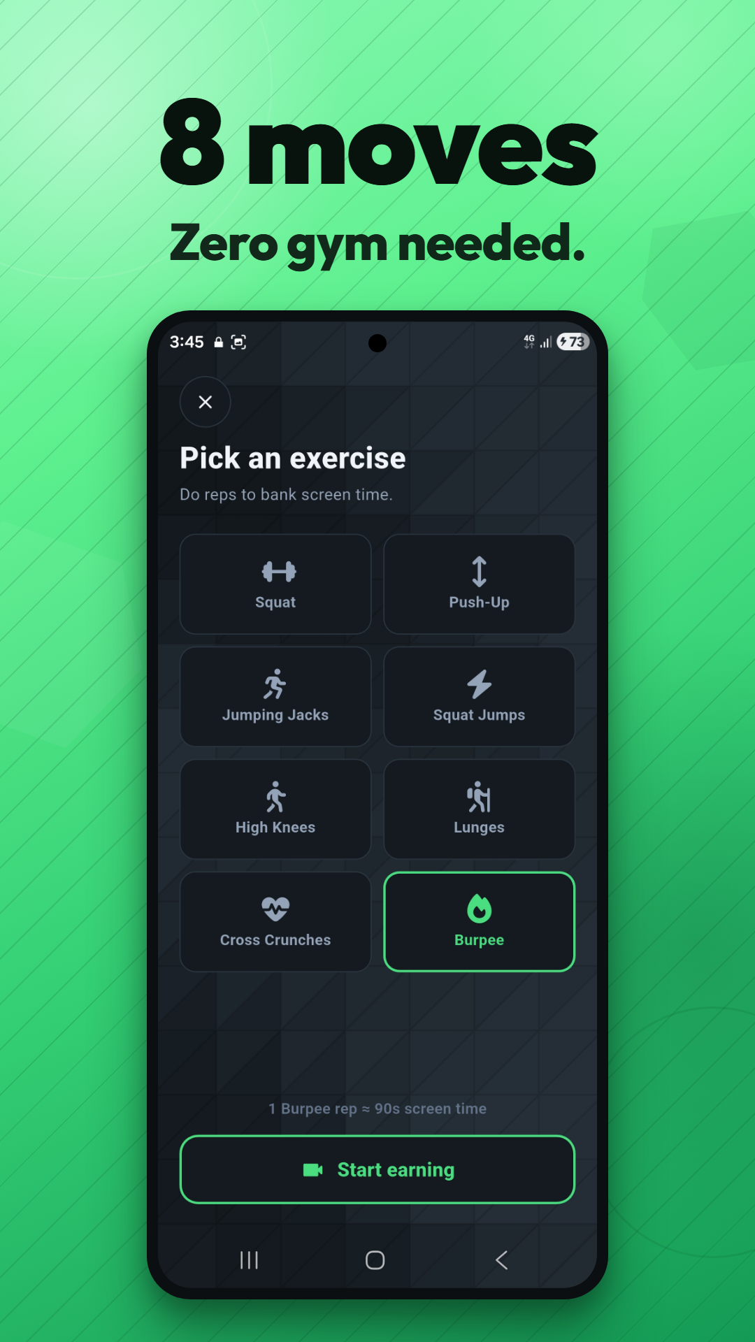GainLock exercise picker with eight movements