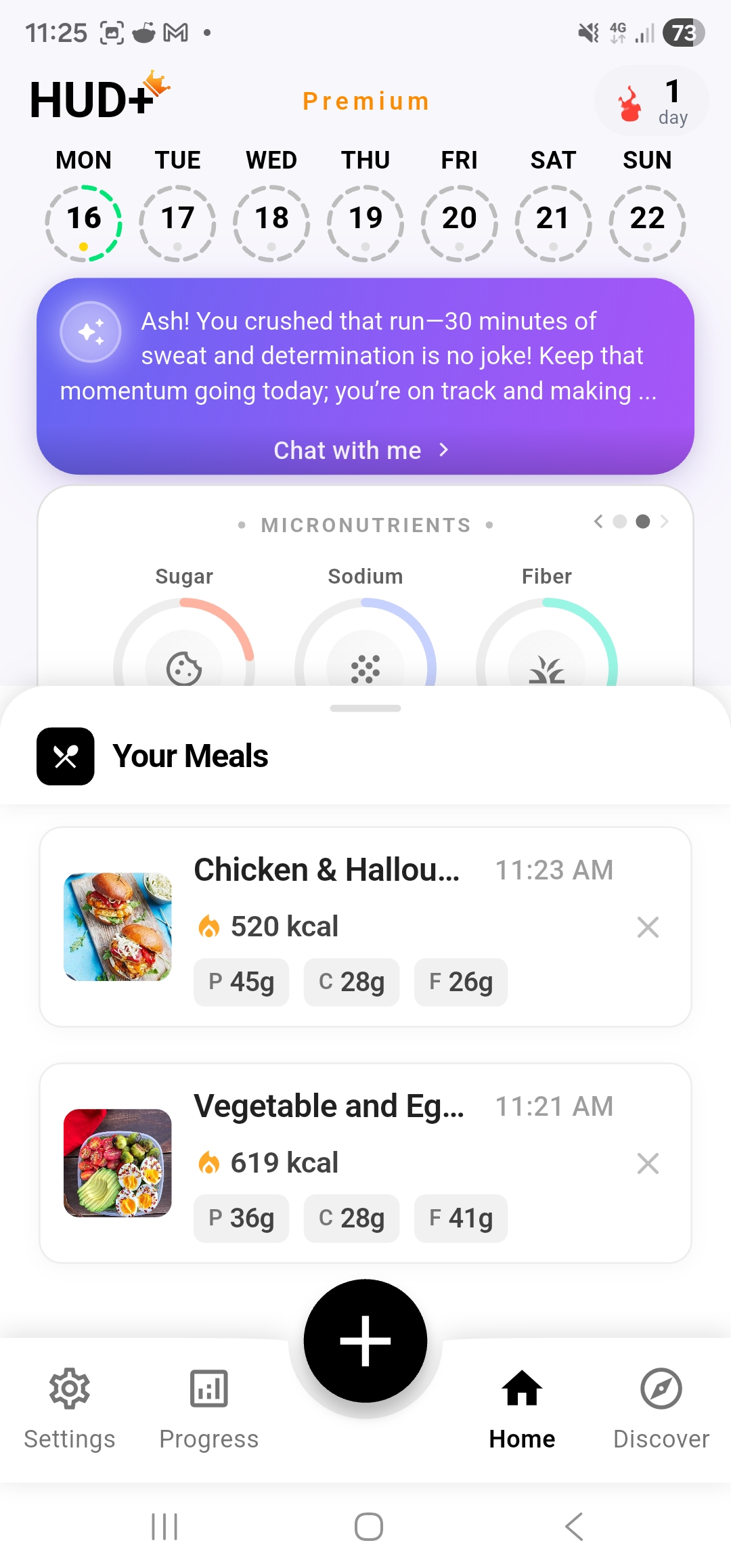 HUD+ Meals & Insights